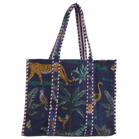 SAMSER DESIGNS Reversible Velvet Jungle Tote
